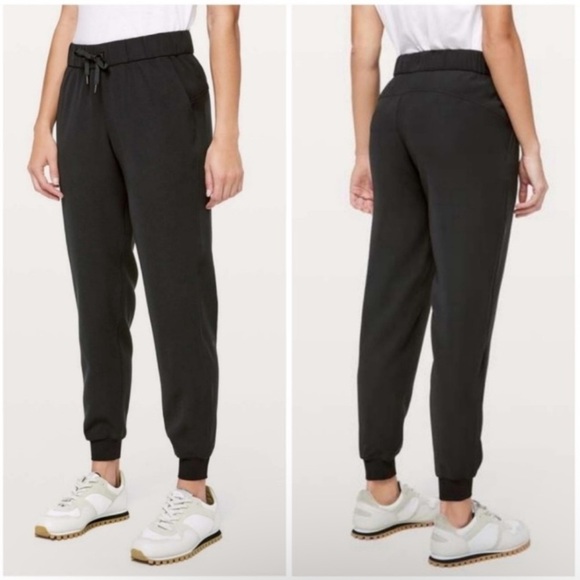 Lululemon On The Fly 28”Luxtreme Ribbed Jogger Pants Black Size 10 - Picture 1 of 13